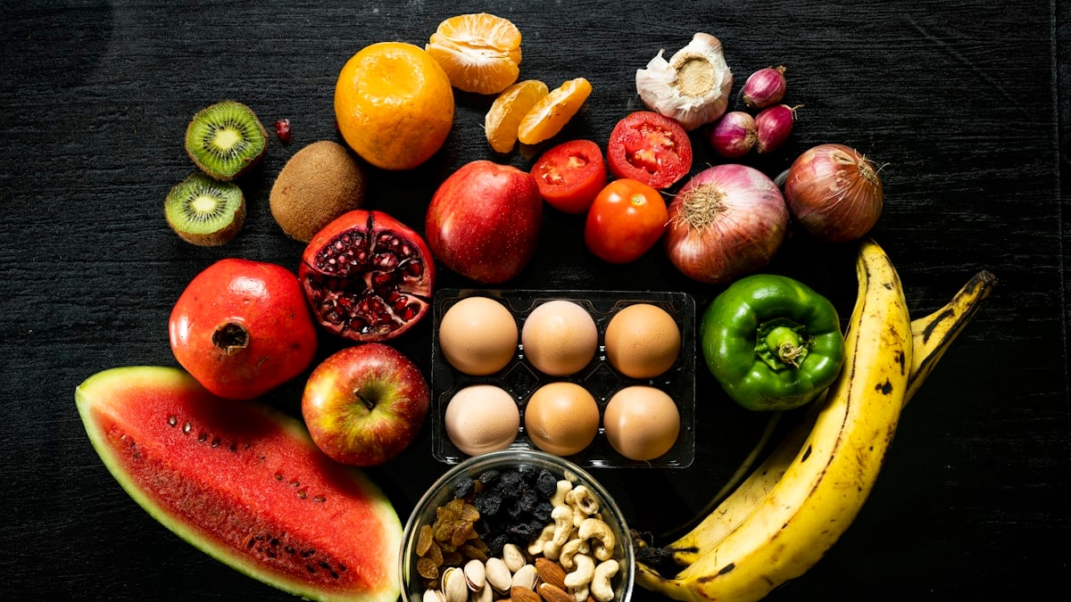 yellow banana red apple and yellow banana fruit